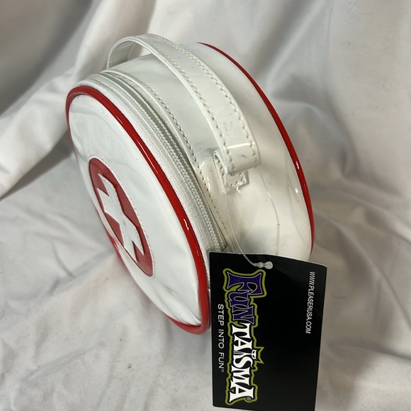 Funtasma/Pleaser White and Red Medic Clutch Bag - Picture 2 of 3